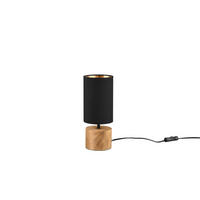 BORDSLAMPA Woody 12/30 cm   - svart/guldfärgad, Natur, trä/textil (12/30cm)