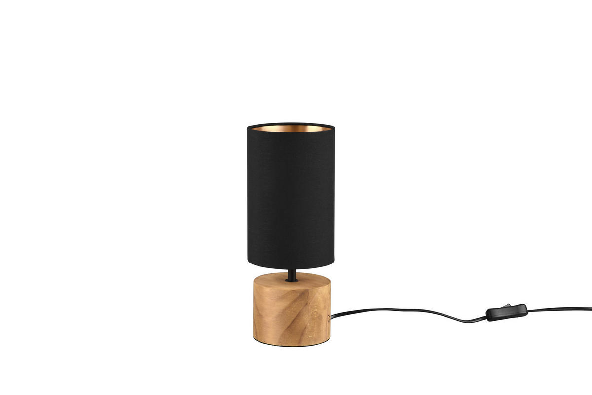 BORDSLAMPA Woody 12/30 cm   - svart/guldfärgad, Natur, trä/textil (12/30cm)