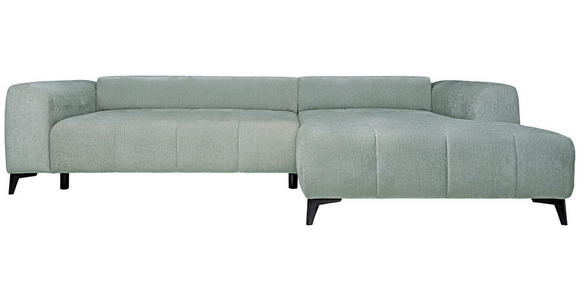 ECKSOFA  in Chenille Hellgrau  279/222 cm  - Hellgrau/Schwarz, KONVENTIONELL, Kunststoff/Textil (279/222cm) - Hom`in