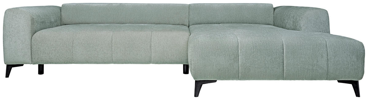 ECKSOFA  in Chenille Hellgrau  279/222 cm  - Hellgrau/Schwarz, KONVENTIONELL, Kunststoff/Textil (279/222cm) - Hom`in
