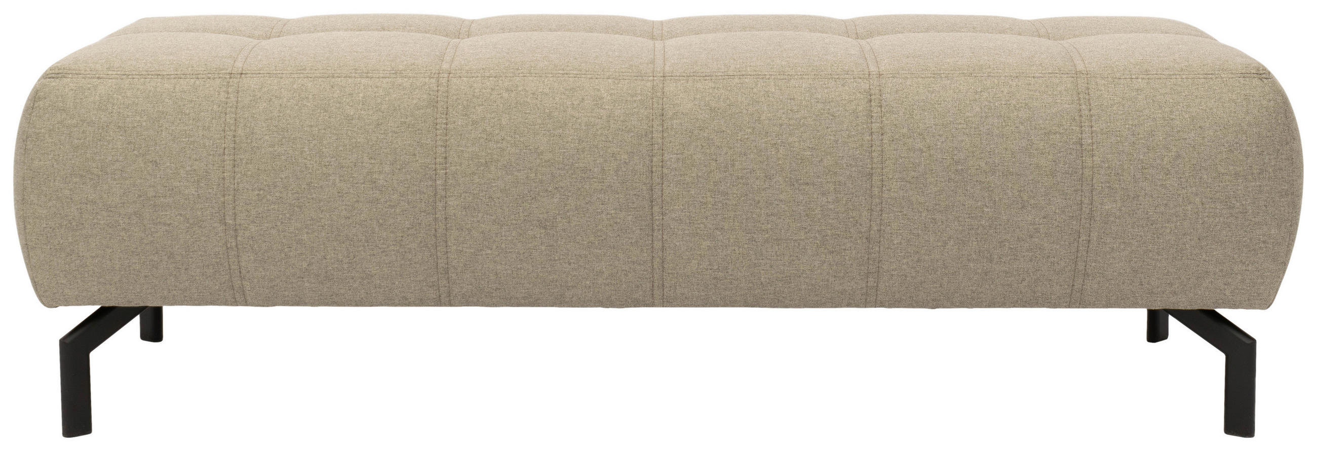 HOCKER Webstoff Schlammfarben  - Schlammfarben/Schwarz, Design, Textil/Metall (153/45/62cm) - MID.YOU