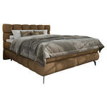 BOXBETT 180/200 cm,  in Braun, Bettkasten, Topper, H3 + H3 = fest  - Schwarz/Braun, Trend, Textil/Metall (180/200cm) - Esposa