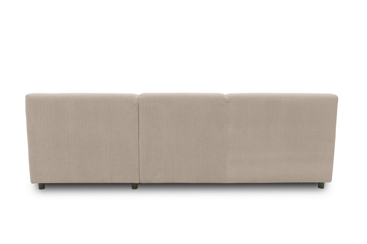 ECKSOFA CAPRI 2 Taupe Cord Zierkissen  - Taupe/Schwarz, Basics, Kunststoff/Textil (241/146cm) - MID.YOU