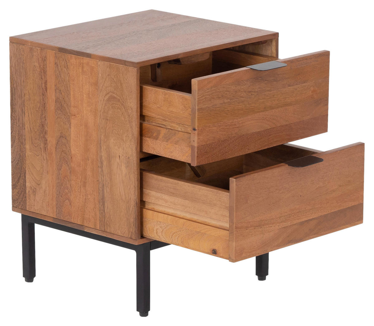 ÉJJELISZEKRÉNY keményfa mangófa natúr színű  - natúr színű/fekete, Modern, fém/fa (40/50/35cm) - MID.YOU