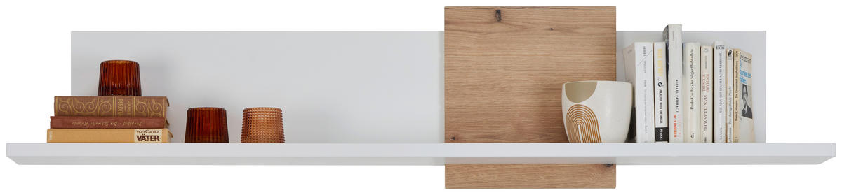 WANDBOARD Weiß, Eichefarben  - Eichefarben/Weiß, Design, Holzwerkstoff (143/20/25cm) - Stylife