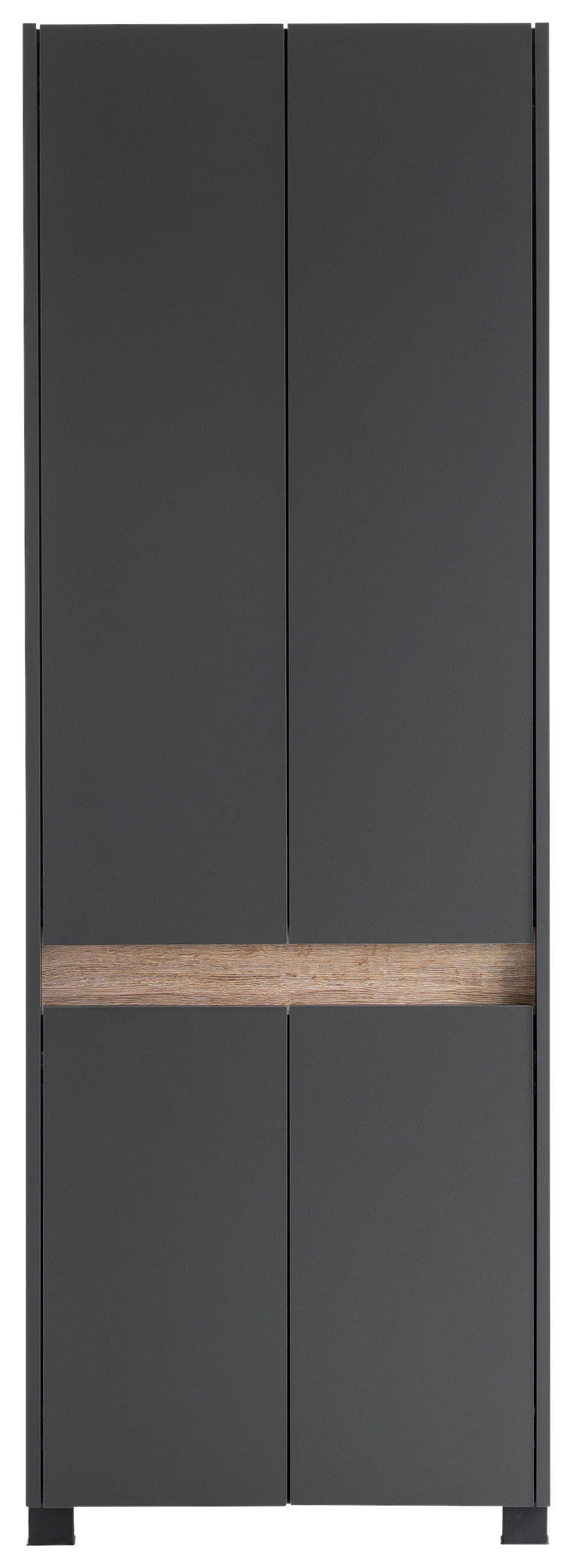 SCHUHSCHRANK Anthrazit  - Anthrazit/Schwarz, Design, Holzwerkstoff/Kunststoff (56,9/164,5/33cm) - MID.YOU