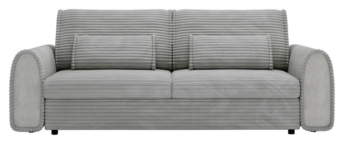 SCHLAFSOFA in Cord, Feincord Hellgrau  - Hellgrau/Schwarz, Konventionell, Kunststoff/Textil (240/83/116cm) - Carryhome