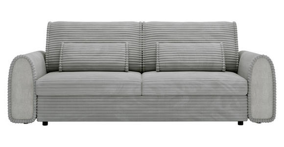 SCHLAFSOFA in Cord, Feincord Hellgrau  - Hellgrau/Schwarz, KONVENTIONELL, Kunststoff/Textil (240/83/116cm) - Carryhome