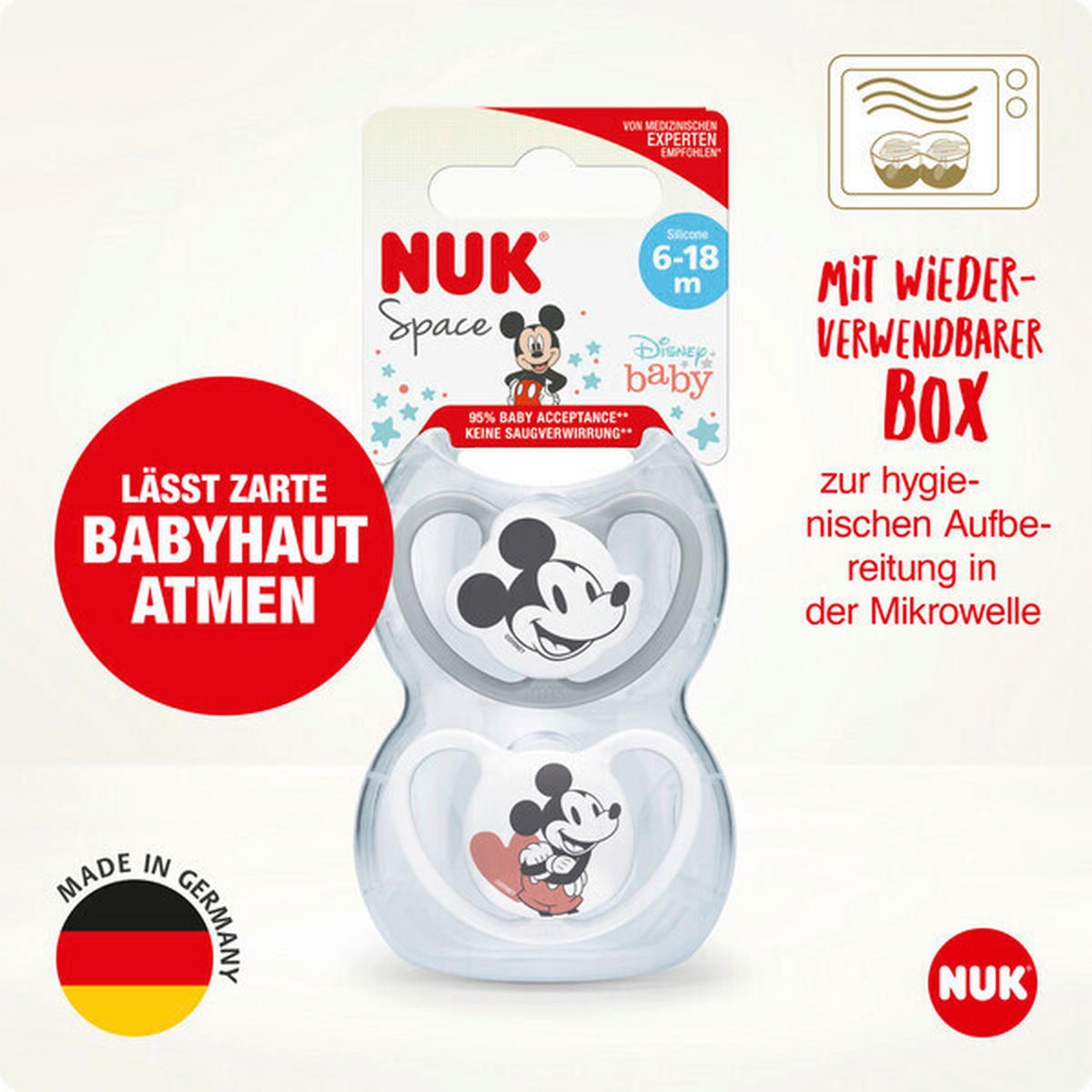 SCHNULLER - Basics, Kunststoff (5,3/6/13,5cm) - NUK
