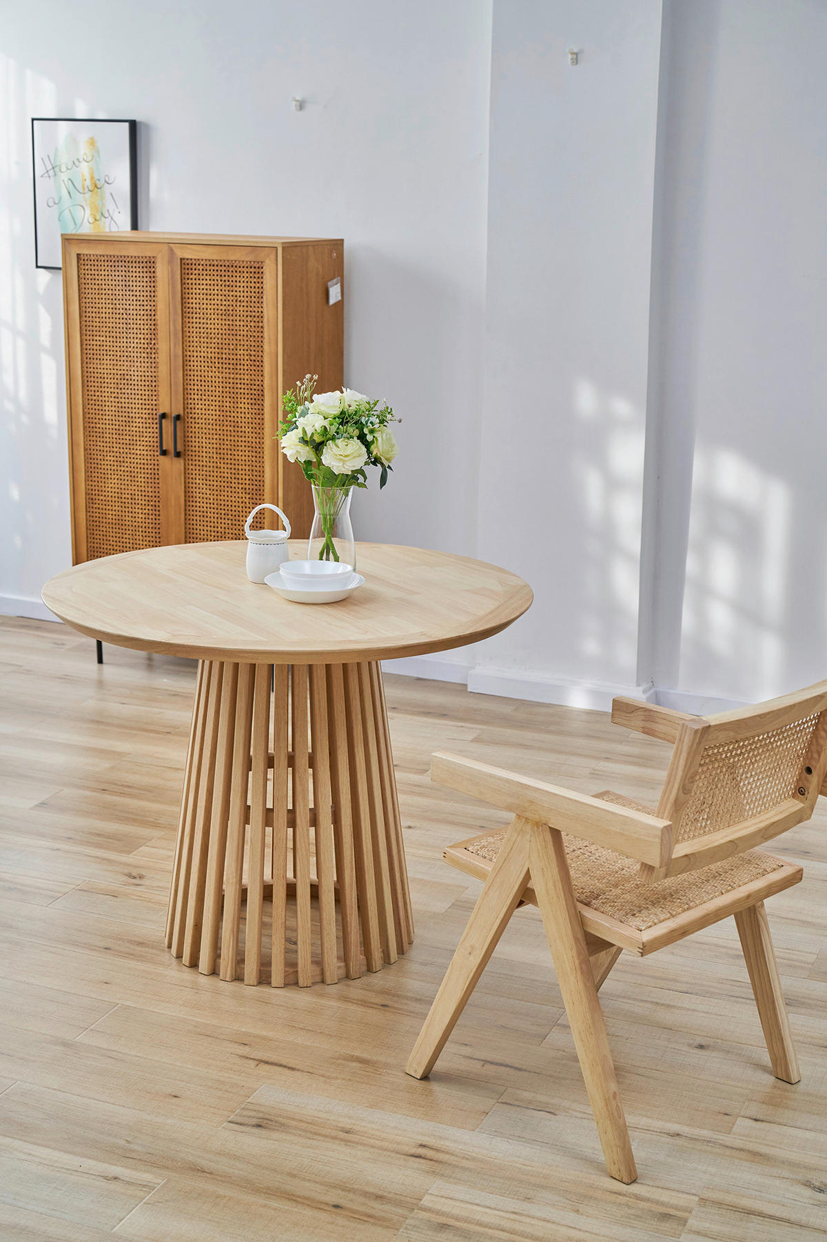 ESSTISCH 100/100/77 cm Echtholz  Holz rund Naturfarben  - Naturfarben, MODERN, Holz (100/100/77cm) - MID.YOU