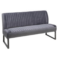 SITTBÄNK i metall, textil grå, svart  - svart/grå, Trend, metall/textil (160/88/67cm) - Ambia Home