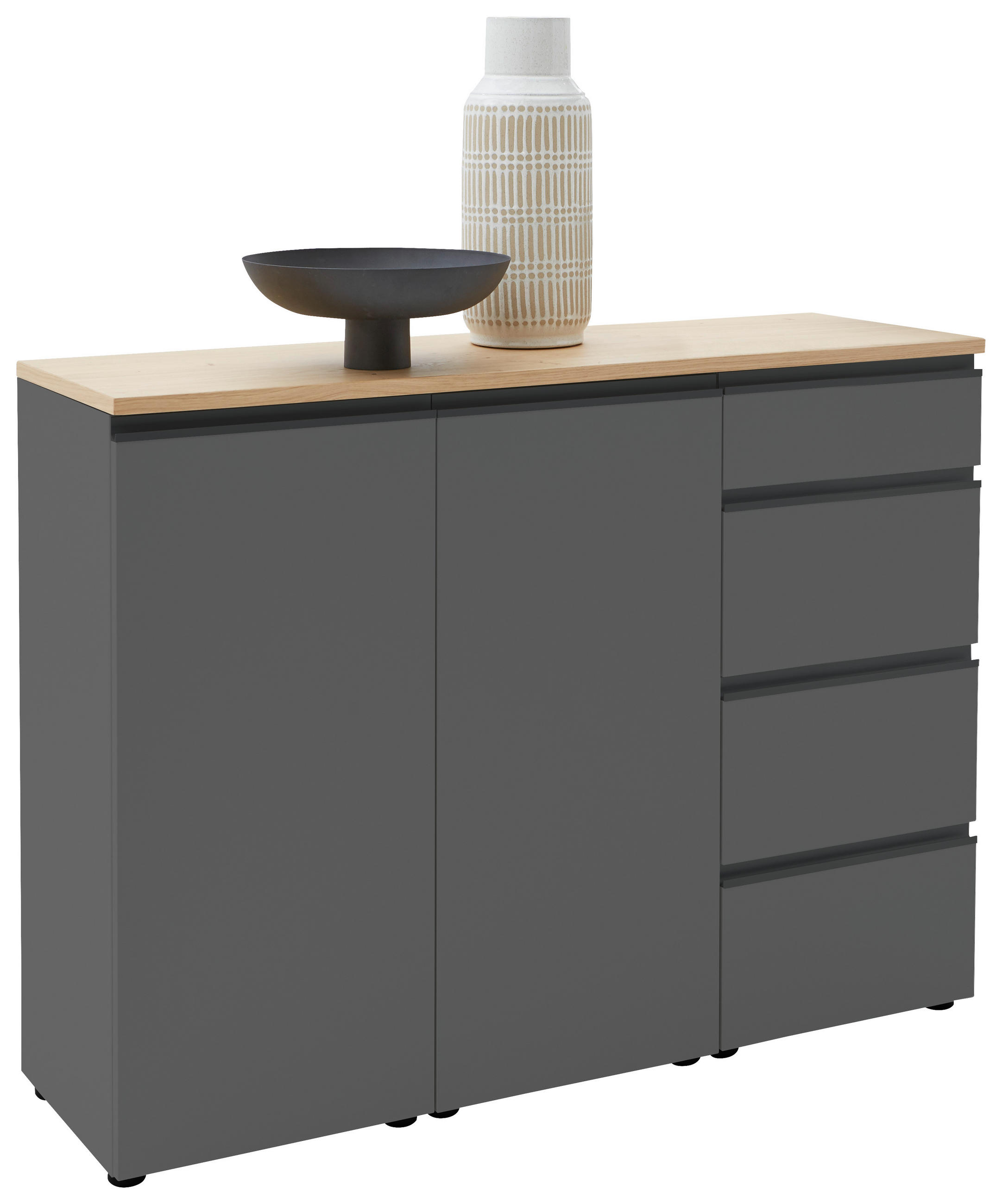 SIDEBOARD in 135/102/41 cm - Eichefarben/Schwarz, Design, Holz/Holzwerkstoff (135/102/41cm) - Dieter Knoll