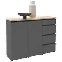 SIDEBOARD  in 135/102/41 cm  - Eichefarben/Schwarz, Design, Holz/Holzwerkstoff (135/102/41cm) - Dieter Knoll