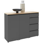 SIDEBOARD 135/102/41 cm  - Eichefarben/Schwarz, Design, Holz/Holzwerkstoff (135/102/41cm) - Dieter Knoll