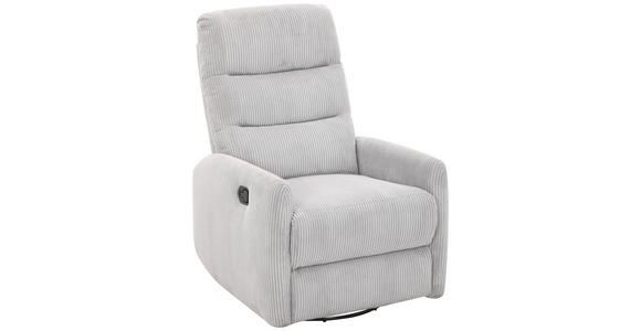 RELAXSESSEL Cord Relaxfunktion    - Hellgrau/Schwarz, Design, Textil/Metall (78/107/95cm) - Carryhome