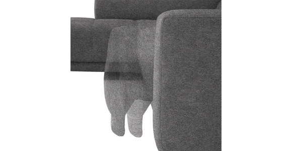 ECKSOFA in Mikrofaser Grau  - Schwarz/Grau, Design, Textil/Metall (207/301cm) - Xora