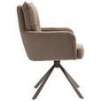 ARMLEHNSTUHL  Sitzfläche 180° drehbar, automatische Rückholfunktion Feincord  - Braun, Design, Textil/Metall (61/95/67cm) - Novel
