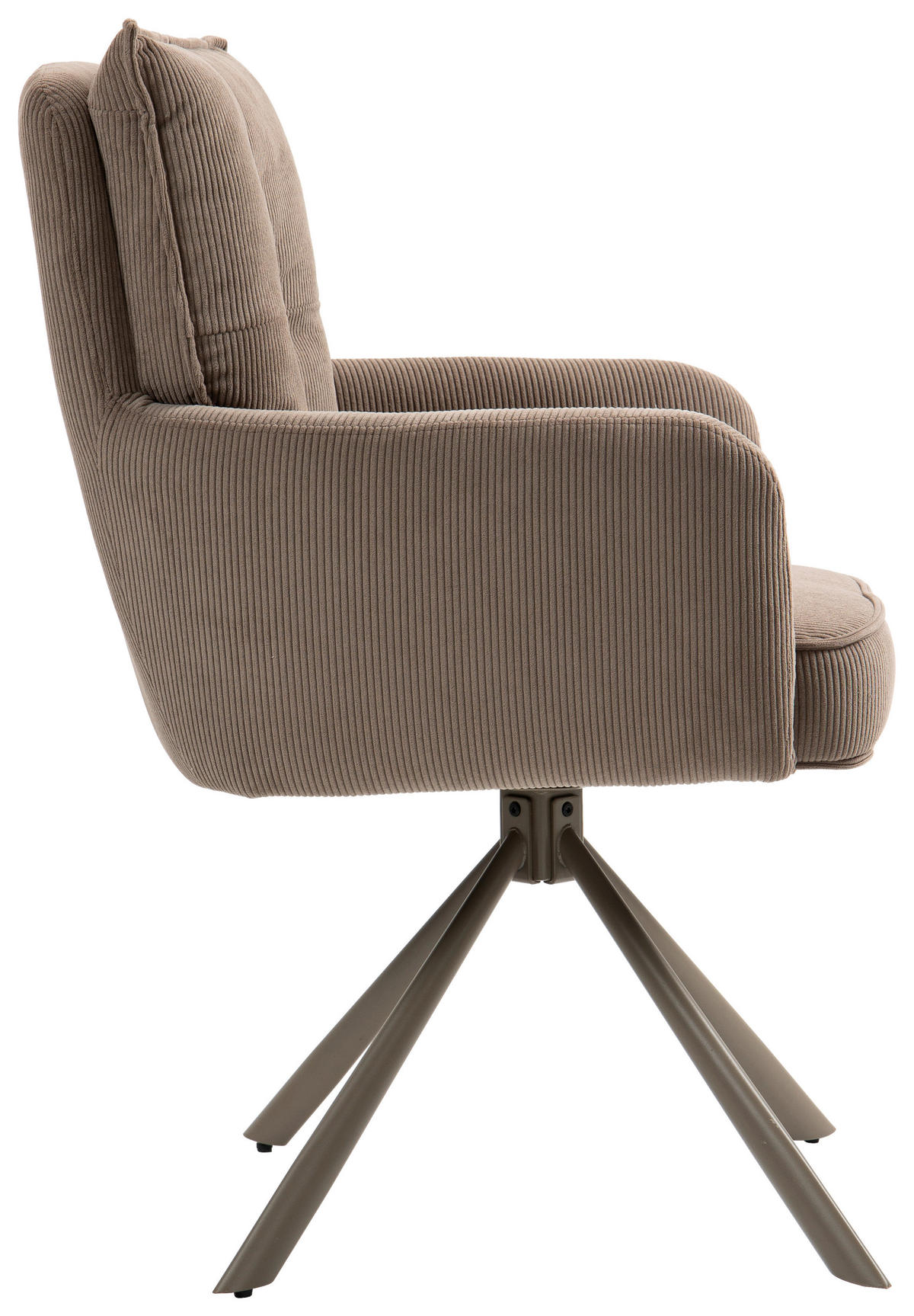 ARMLEHNSTUHL  in Feincord  - Braun, Design, Textil/Metall (61/95/67cm) - Novel