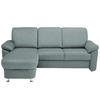 ECKSOFA in Flachgewebe Salbeigrün  - Chromfarben/Salbeigrün, Konventionell, Textil/Metall (163/250cm) - Beldomo System