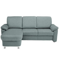 ECKSOFA in Flachgewebe Salbeigrün  - Chromfarben/Salbeigrün, Konventionell, Textil/Metall (163/250cm) - Beldomo System