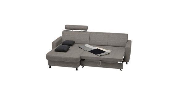 ECKSOFA in Webstoff Grau  - Schwarz/Grau, Design, Kunststoff/Textil (165/257cm) - Xora