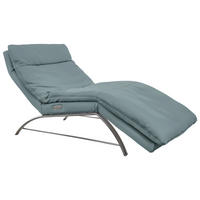 RELAXLIEGE Echtleder Blau  - Blau/Alufarben, Basics, Leder (95/91/170cm) - Chilliano