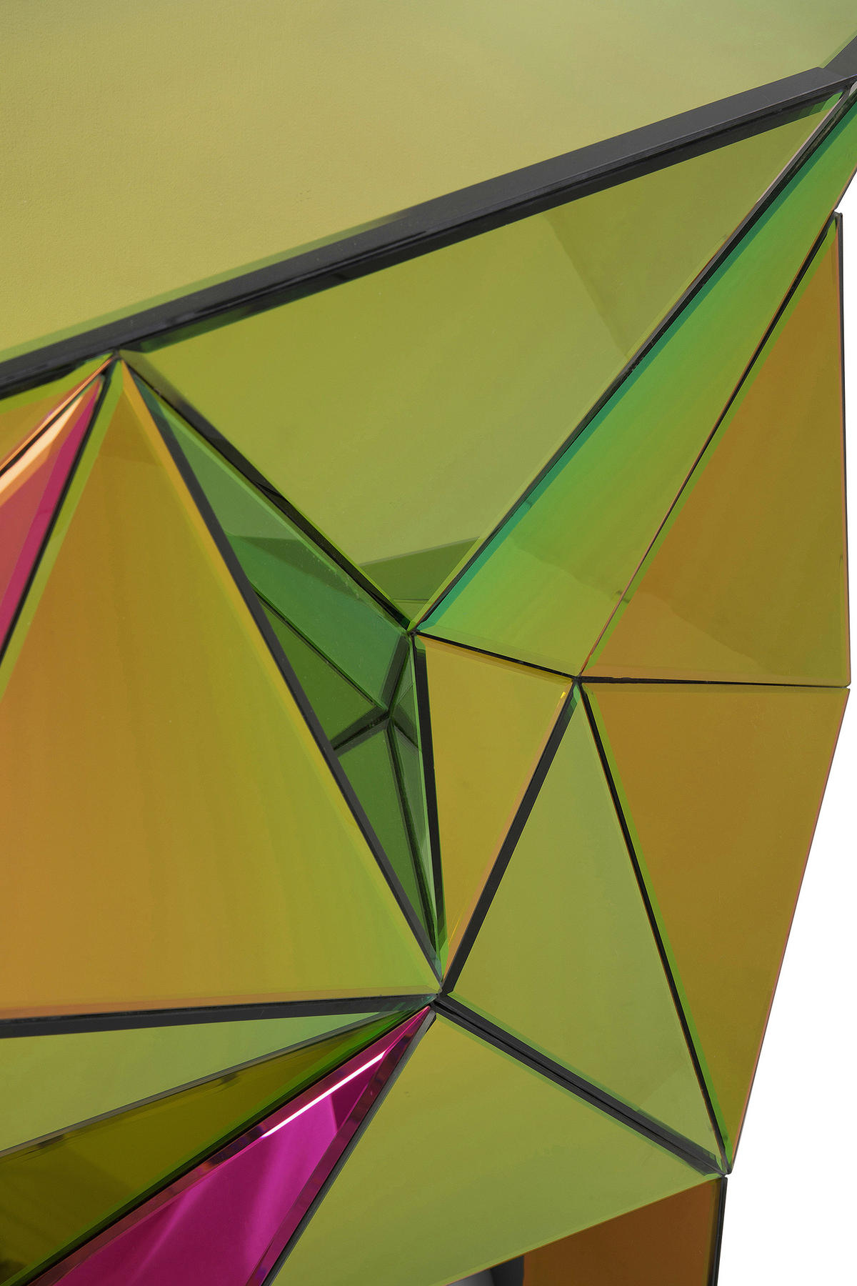 KONSOLE Eukalyptusholz Orange, Pink  - Pink/Orange, Design, Glas/Holz (127/81/39cm) - Kare-Design