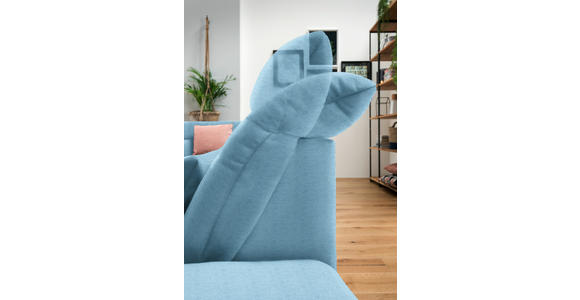 WOHNLANDSCHAFT  in Mikrofaser Pastellblau  - Chromfarben/Pastellblau, Design, Kunststoff/Textil (211/350/204cm) - Xora