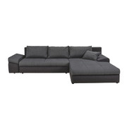 WOHNLANDSCHAFT in Textil Anthrazit, Grau - Anthrazit/Schwarz, Design, Kunststoff/Textil (313/215cm) - Carryhome