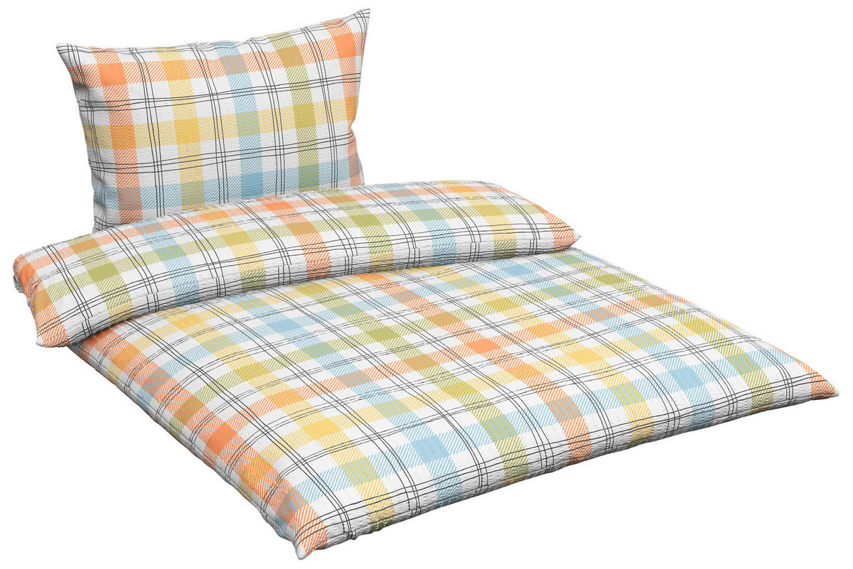 POSTEĽNÁ BIELIZEŇ, seersucker, viacfarebná, 140/200 cm - viacfarebná, Konventionell, textil (140/200cm) - Esposa