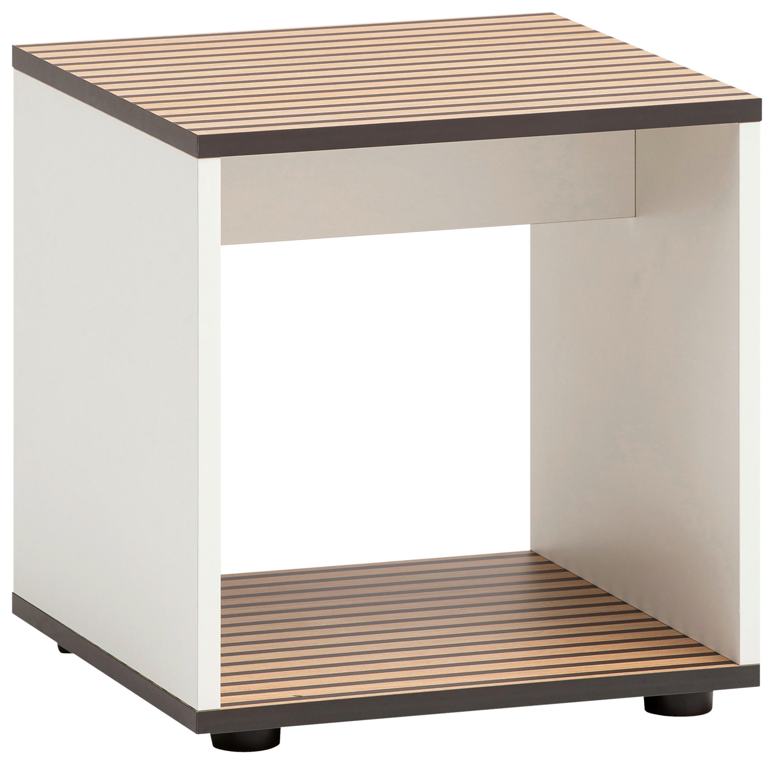 BADHOCKER - Eichefarben/Weiß, MODERN, Holzwerkstoff (40/42/40cm) - Stylife