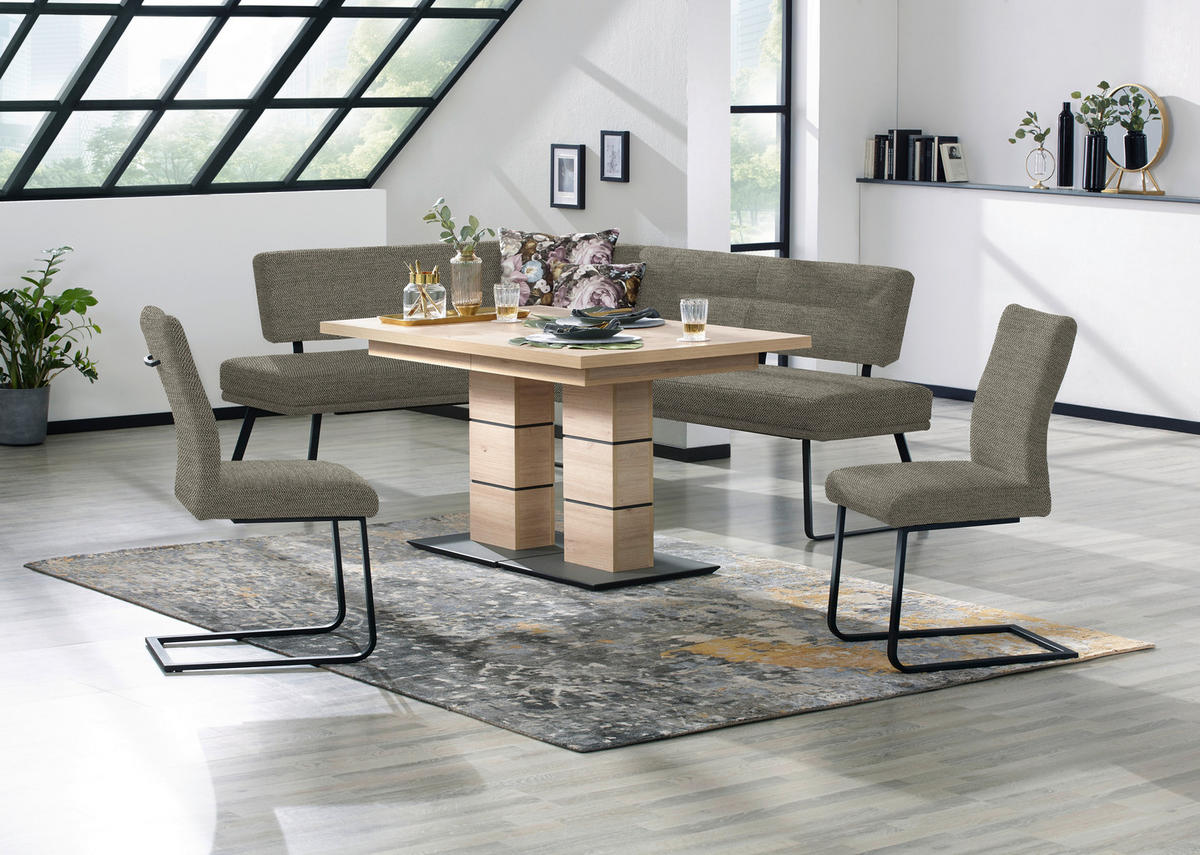 SCHWINGSTUHL  in Stahl Chenille  - Hellbraun/Schwarz, Design, Textil/Metall (47/93/58cm) - Dieter Knoll