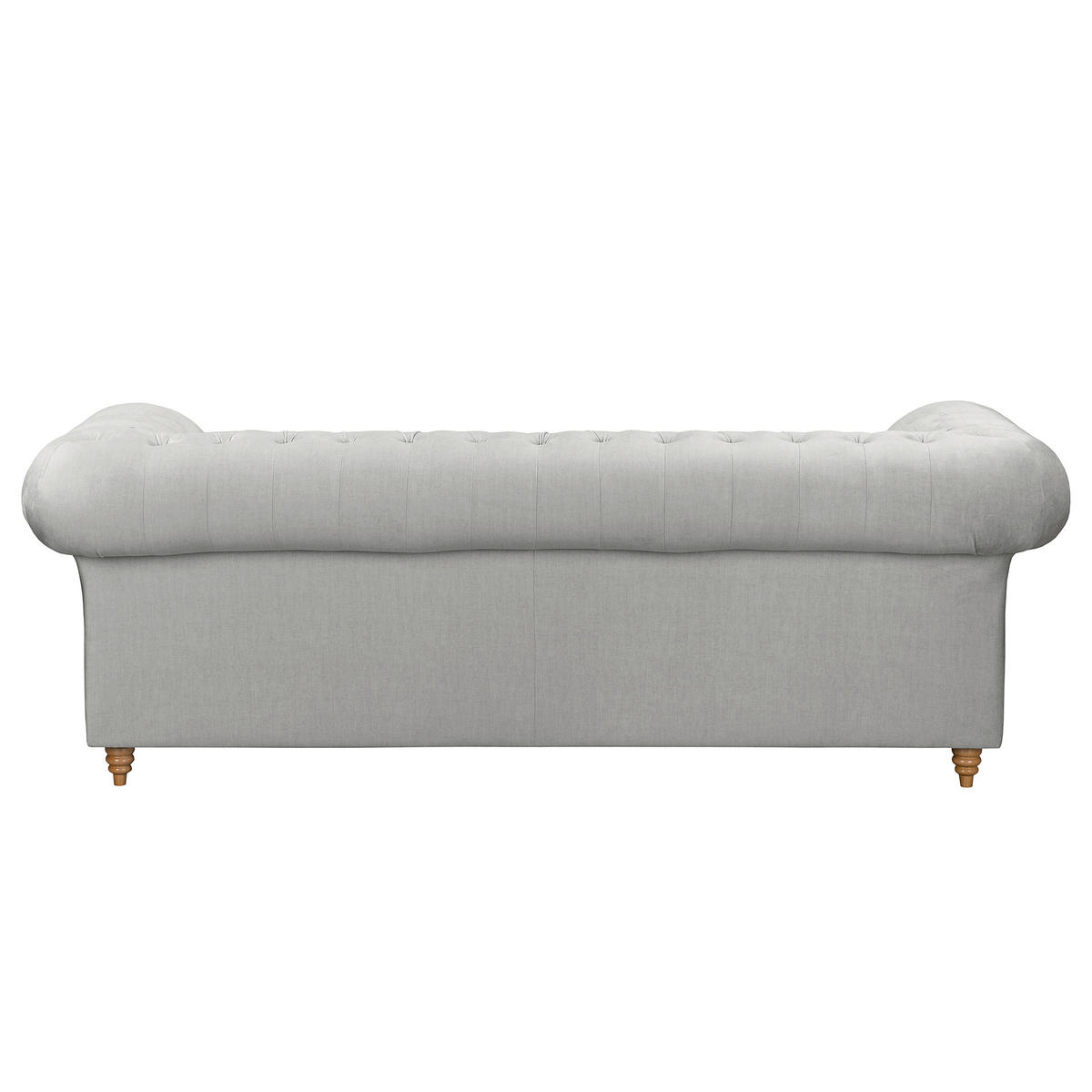 3-SITZER-SOFA Mikrofaser Hellgrau  - Hellgrau/Braun, Design, Holz/Textil (218/75/91cm) - P & B