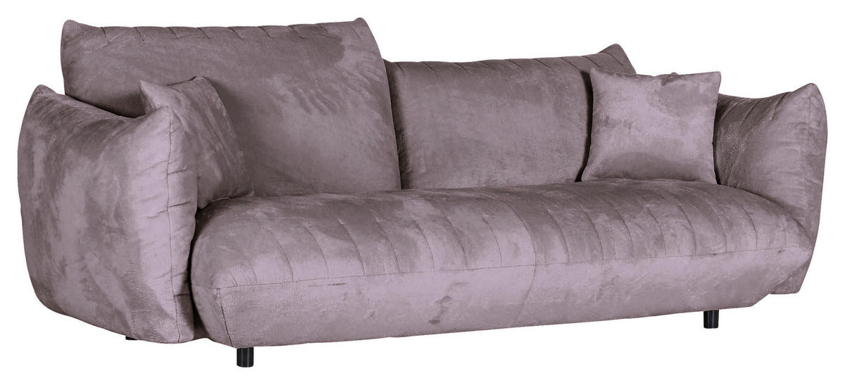 BIG SOFFA i plysch grå  - svart/grå, Klassisk, textil/plast (240/78/107cm) - MID.YOU