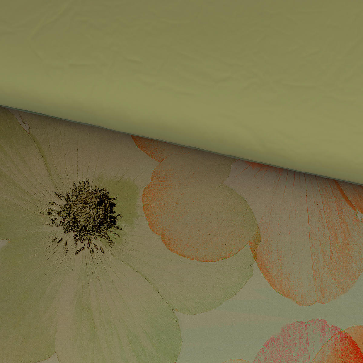 WENDEBETTWÄSCHE Satin 135/200 cm  - Grün, Textil (135/200cm) - Novel