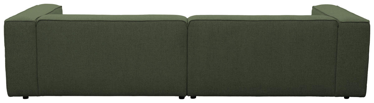 ECKSOFA Dunkelgrün Chenille Rücken echt  - Dunkelgrün/Schwarz, MODERN, Kunststoff/Textil (296/185cm) - Hom`in