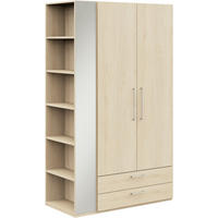 KLEIDERSCHRANK in Eichefarben, Edelstahlfarben  - Edelstahlfarben/Eichefarben, Design, Holzwerkstoff/Metall (126,3/213,6/59,3cm) - Cantus
