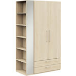 KLEIDERSCHRANK 2-türig Eichefarben, Edelstahlfarben  - Edelstahlfarben/Eichefarben, Design, Holzwerkstoff/Metall (126,3/213,6/59,3cm) - Cantus