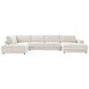 WOHNLANDSCHAFT in Cord Weiss  - Weiss/Schwarz, Design, Kunststoff/Textil (224/425/190cm) - Hom`in