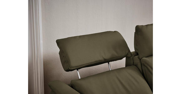 TRAPEZSOFA in Echtleder Olivgrün  - Schwarz/Olivgrün, KONVENTIONELL, Leder/Metall (221/103/95cm) - Dieter Knoll