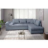 ECKSCHLAFSOFA in Hellblau Textil   - Schwarz/Hellblau, Modern, Holz/Textil (298/202cm) - MID.YOU