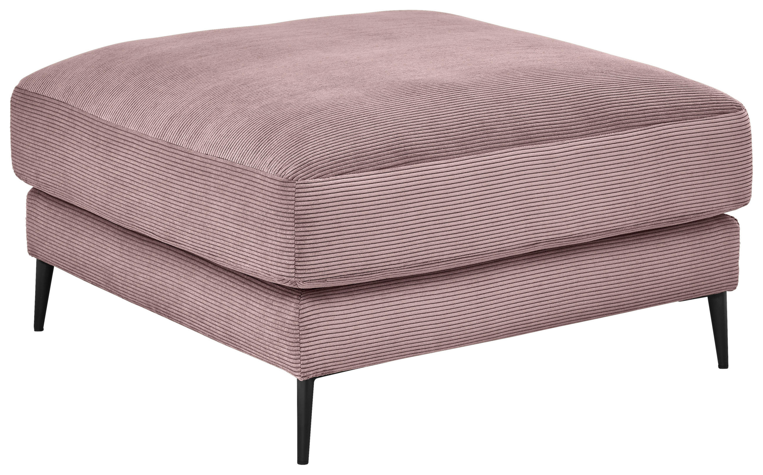 HOCKER in Textil Altrosa  - Schwarz/Altrosa, Design, Textil/Metall (90/43/90cm) - Dieter Knoll