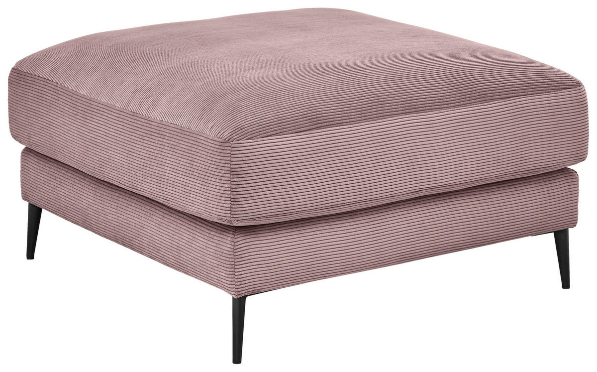 HOCKER in Textil Altrosa  - Schwarz/Altrosa, Design, Textil/Metall (90/43/90cm) - Dieter Knoll