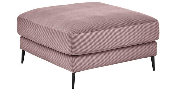 HOCKER Feincord Altrosa  - Schwarz/Altrosa, Design, Textil/Metall (90/43/90cm) - Dieter Knoll