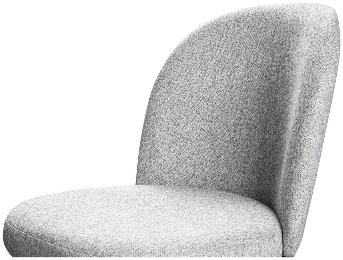 STUHL Webstoff Grau Buche vollmassiv  - Schwarz/Grau, MODERN, Holz/Textil (50/85/61cm)