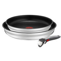 PFANNENSET Jamie Oliver INGENIO G6 2-teilig  - Edelstahlfarben/Schwarz, Basics, Metall (33/33/12cm) - Tefal