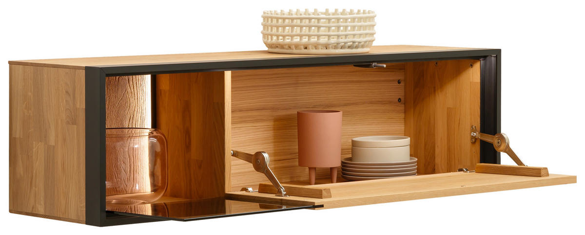 HÄNGEELEMENT Eichefarben  125/36/37 cm  - Eichefarben/Anthrazit, Design, Glas/Holz (125/36/37cm) - Schöner Wohnen