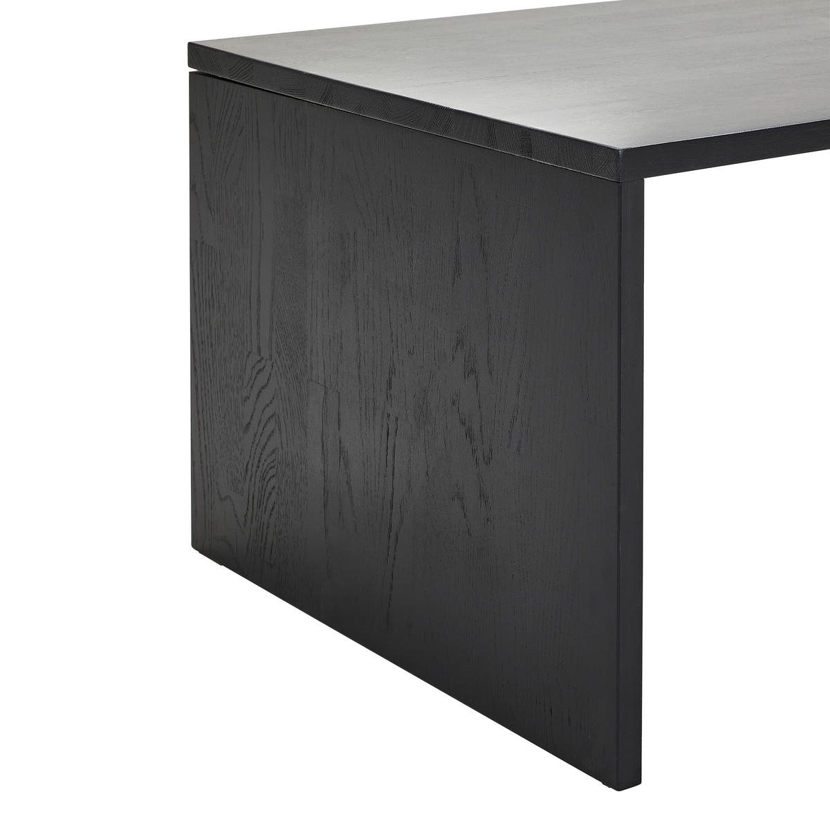 COUCHTISCH Eiche massiv Schwarz  - Schwarz, KONVENTIONELL, Holz (110/46/60cm) - MID.YOU