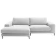 ECKSOFA  in Flachgewebe Creme  177/253 cm  - Creme/Schwarz, Design, Textil/Metall (177/253cm) - Dieter Knoll