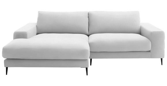 ECKSOFA  in Flachgewebe Creme  177/253 cm  - Creme/Schwarz, Design, Textil/Metall (177/253cm) - Dieter Knoll